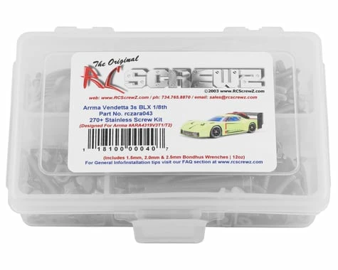 RC Screwz Arrma Vendetta 3S BLX Stainless Steel Screw Kit