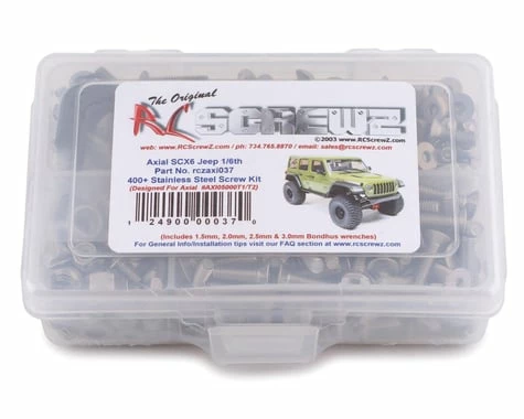 RC Screwz Axial SCX6 1/6th Stainless Steel Screw Kit (AXI05000T)
