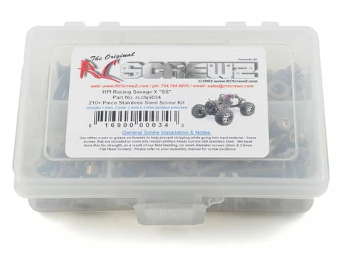 RC Screwz HPI Savage X SS Stainless Steel Screw Kit