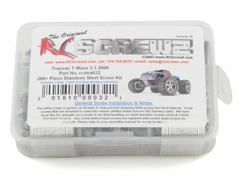 RC Screwz Traxxas T-Maxx 3.3 2008 Stainless Steel Screw Kit