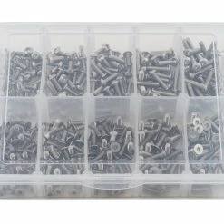 Samix Stainless Steel M3 Screw Set W/Storage Box (350) (Flat Head/Button Head)