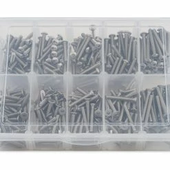 Samix Long Stainless Steel M3 Screw Set W/Plastic Box (300) (Flat Head/Button Head)