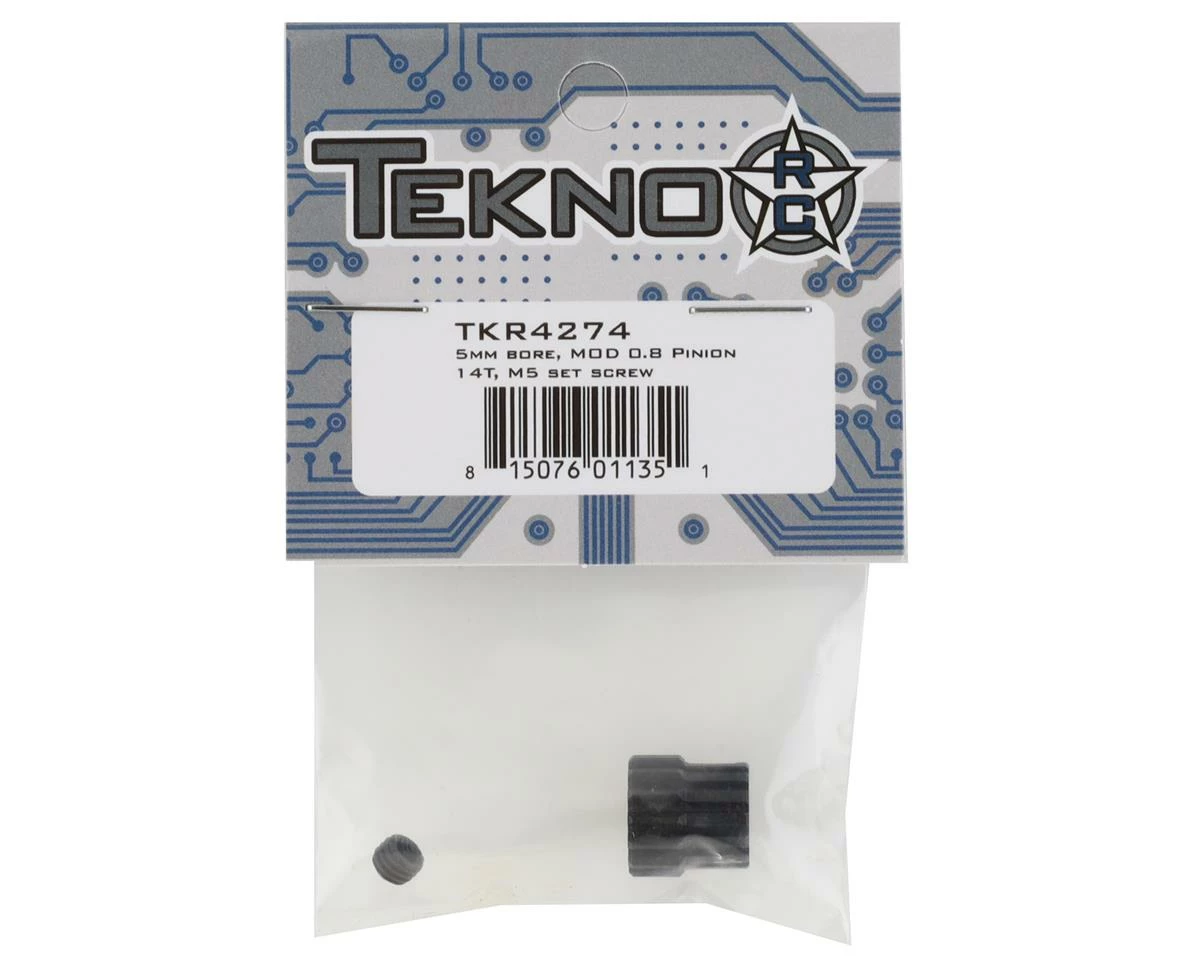 TEKNO RC Steel Mod 0.8 Pinion Gear W/5mm Bore (14T) - Image 2