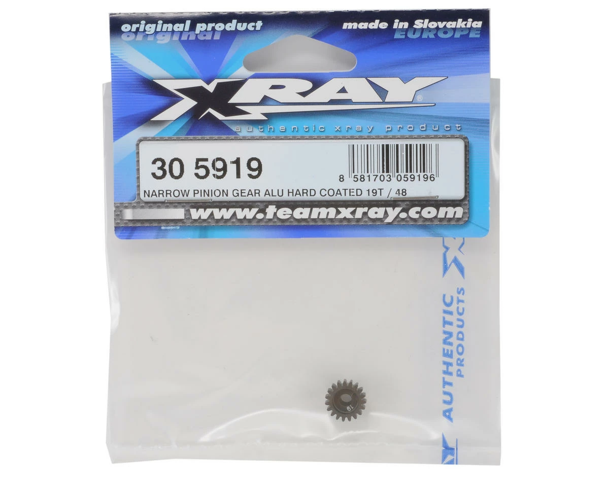 Xray Aluminum 48P Narrow Hard Coated Pinion Gear (3.17mm Bore) (19T) - Image 2
