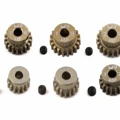 YEAH RACING Hard Coated 48P Aluminum Pinion Gear Set (15, 16, 17, 18, 19, 20T) (3.17mm Bore)