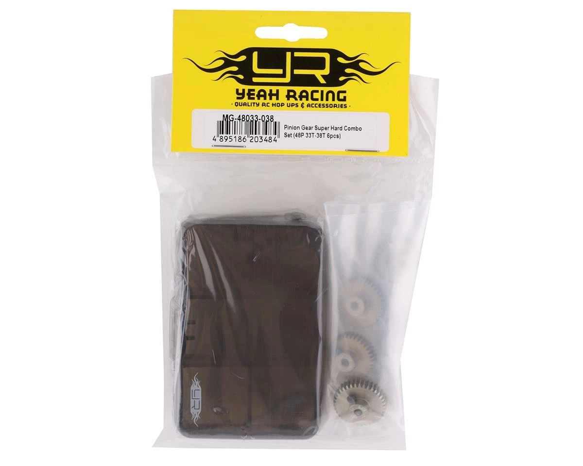 YEAH RACING Hard Coated 48P Aluminum Pinion Gear Set (33, 34, 35, 36, 37, 38T) (3.17mm Bore) - Image 3