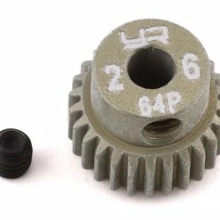 YEAH RACING 64P Hard Coated Aluminum Pinion Gear (26T)