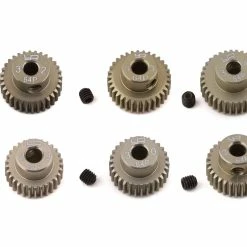 YEAH RACING Hard Coated 64P Aluminum Pinion Gear Set (29, 30, 31, 32, 33, 34T) (3.17mm Bore)