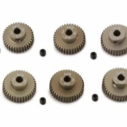 YEAH RACING Hard Coated 64P Aluminum Pinion Gear Set (35, 36, 37, 38, 39, 40T) (3.17mm Bore)