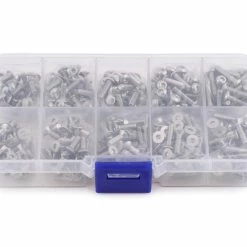YEAH RACING 3mm Stainless Steel Screw Set W/Case (400) (Flat Head/Button Head)