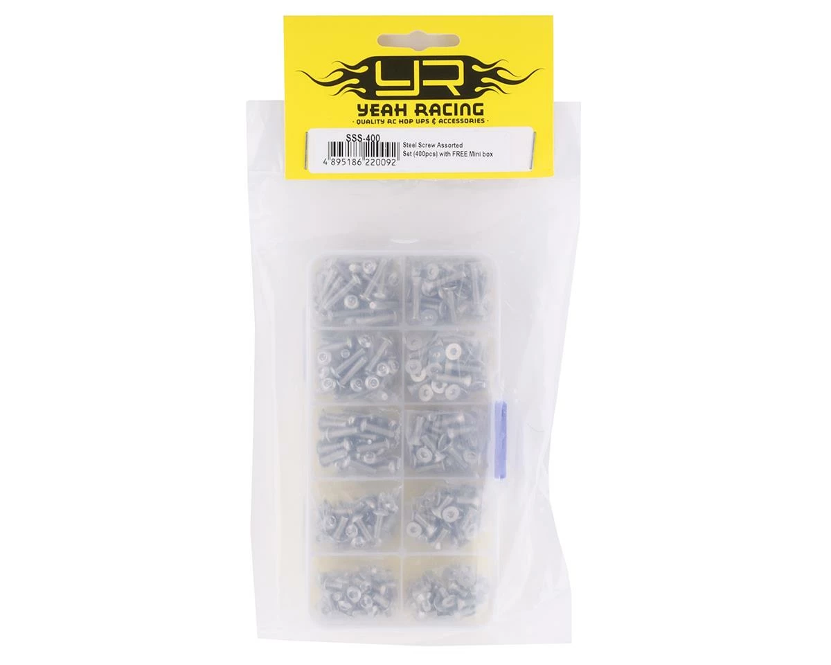 YEAH RACING 3mm Stainless Steel Screw Set W/Case (400) (Flat Head/Button Head) - Image 2